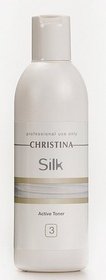 Активный тоник с фруктовыми кислотами aha для лица CHRISTINA Silk Active Toner, 300 мл, код SILK3 (шаг 3)