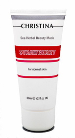 Клубничная маска красоты для нормальной кожи лица CHRISTINA Sea Herbal Beauty Mask Strawberry for normal skin, 60 мл, код М-12а